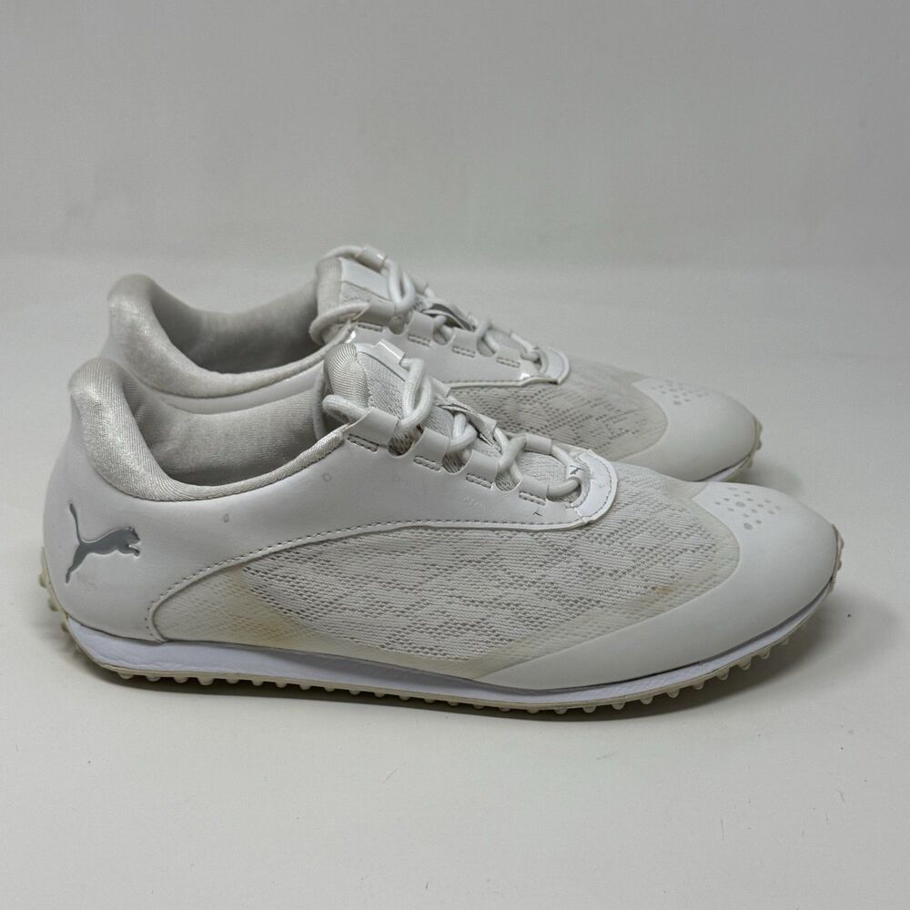 PUMA Summer Cat Spikeless Golf Shoes Womens 6.5 White Knit Lightweight Sneakers